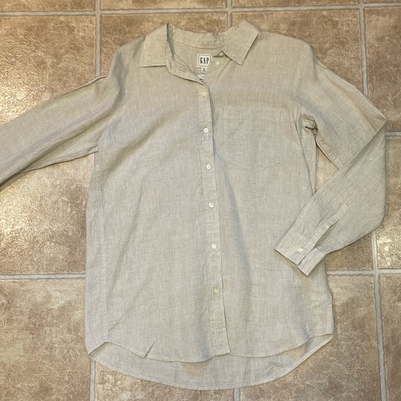 3 for $30* GAP 100% Linen Boyfriend Shirt - Picture 2 of 4